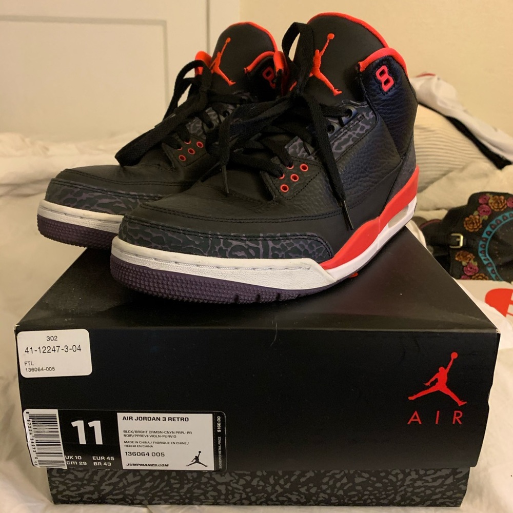 Jordan 3 Crimson Worn Size 11